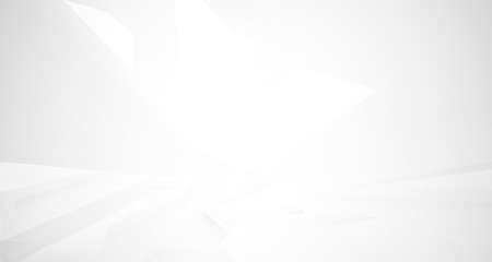 White smooth abstract architectural background. 3D illustration and rendering