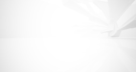 White smooth abstract architectural background. 3D illustration and rendering