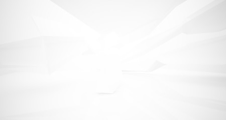 White smooth abstract architectural background. 3D illustration and rendering