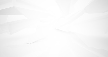 White smooth abstract architectural background. 3D illustration and rendering