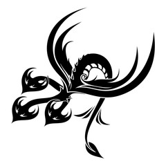 Vector Tribal Dragon. Zmey Gorynych. Three Heads. Tattoo