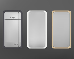 Mesh, gray colored phone backgrounds kit.