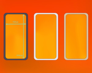 Mesh, orange red colored phone backgrounds kit.