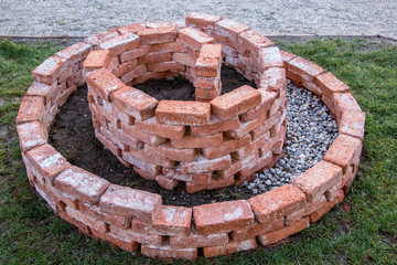 herbal spiral completed with soil