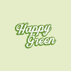 happy green with the concept of lettering