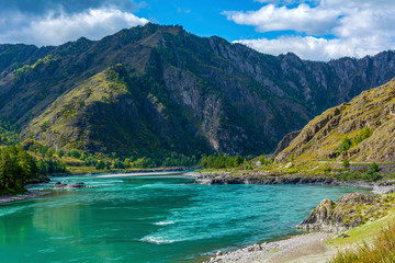 The Katun river in the Altai mountains