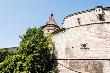 Schaffhausen, Munot, Festung, Turm, Aussichtspunkt, Altstadthäuser, Rhein, Spazierweg, Sommer, Ostschweiz, Schweiz