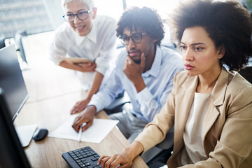 Naklejka premium Successful business group of people at work in office