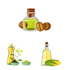 Vector design of bottle and glass logo. Set of bottle and agriculture stock vector illustration.