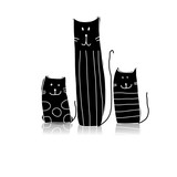 Black cats, sketch for your design