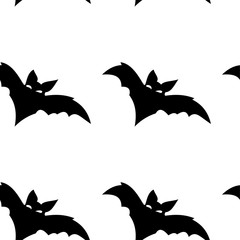 Seamless pattern with halloween carved jack faces silhouettes on black background. Can be used for scrapbook digital paper, textile print, page fill. Vector illustration