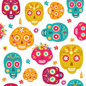 Day of the Dead seamless pattern