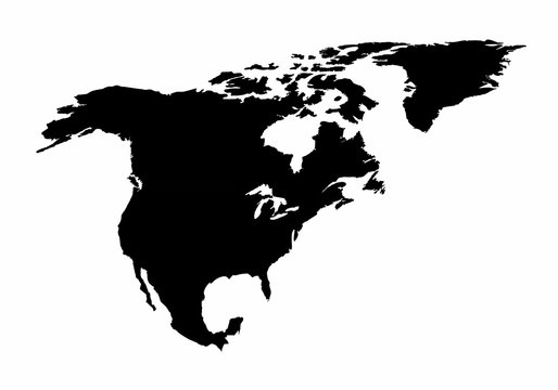North America silhouette map