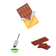 Isolated object of cocoa and beans logo. Set of cocoa and sweetness vector icon for stock.