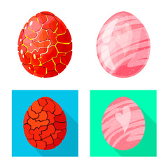 Vector illustration of animal and prehistoric logo. Collection of animal and cute stock vector illustration.