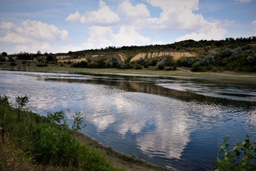 Landscape with lake and clouds. Criuleni. Moldova