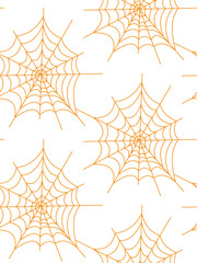Seamless pattern with halloween pumpkins spider web zombie. Can be used for scrapbook digital paper, textile print, page fill. Vector illustration