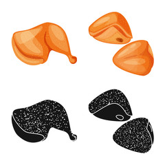 Vector design of product and poultry symbol. Collection of product and agriculture stock symbol for web.