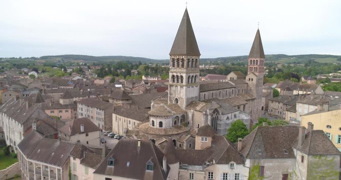 Fly back, Tournus abbey, Burgundy, France