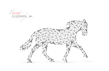 Abstract polygonal horse. Vector illustration on white background.