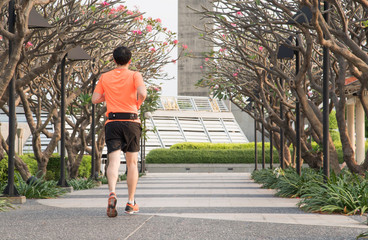 Man jogging at the park.