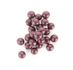 Chocolate candies on a white background