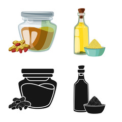 Isolated object of healthy and vegetable sign. Collection of healthy and agriculture stock symbol for web.