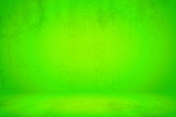 Abstract Grunge UFO Green Concrete Room Background Using for Product Presentation Backdrop.