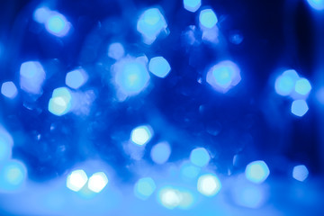 Festive bokeh christmas background, sparkling blue backdrop for holidays