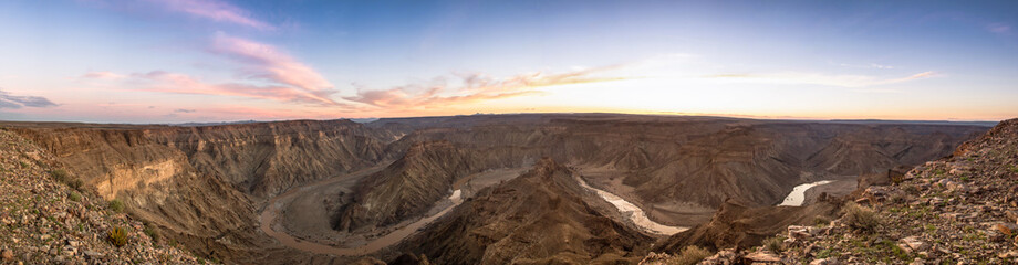 Fototapeta na wymiar Panorama of the Fish River Canyon in Namibia