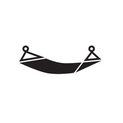 black hammock icon- vector illustration