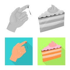 Vector illustration of diet and treatment symbol. Set of diet and medicine vector icon for stock.