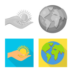 Vector illustration of innovation and technology logo. Set of innovation and nature stock symbol for web.