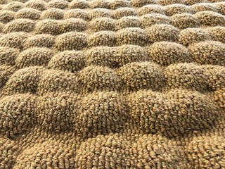 yellow beige thick  long fibrous carpet structure