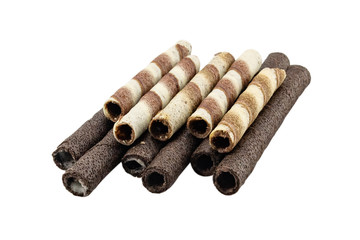 Chocolate Wafer Rolls Stick - White Background