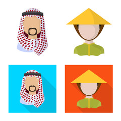 Vector design of imitator and resident icon. Set of imitator and culture stock vector illustration.