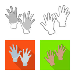 Obraz premium Vector illustration of silhouette and safety symbol. Set of silhouette and comfort stock vector illustration.