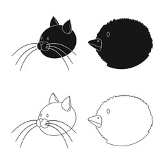 Isolated object of agriculture and breeding logo. Collection of agriculture and organic stock vector illustration.