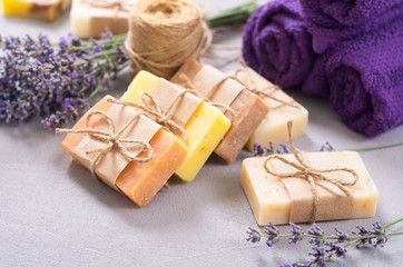 Handmade natural soap with lavander