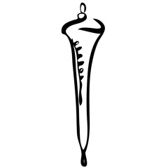 Vector isolated hand draw Christmas toy icicle on a white background