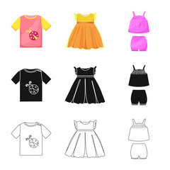 Isolated object of fashion and garment icon. Collection of fashion and cotton vector icon for stock.