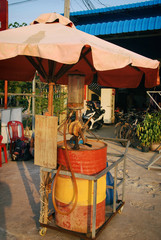 Fototapeta na wymiar Old style gas station. Thailand
