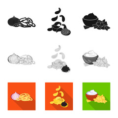 Vector design of taste and seasonin sign. Set of taste and organic vector icon for stock.
