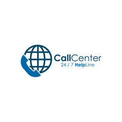 Call center icon logo design vector template