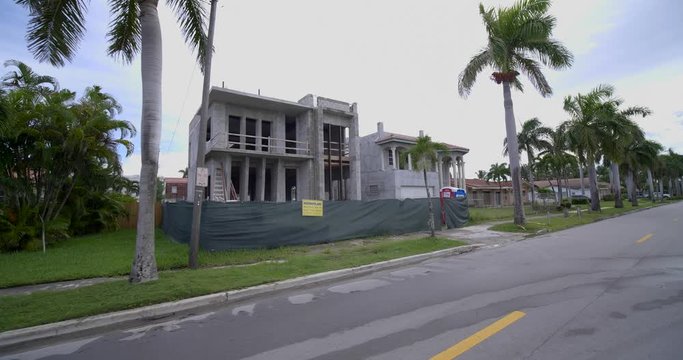 Luxury homes under construction Hollywood Florida USA 4k 60p