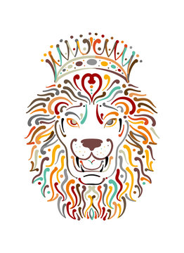 Lion face logo, sketch for your design