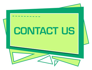 Contact Us Turquoise Green Squares Triangles Text 