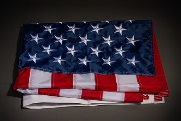USA flag on a dark background