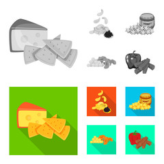 Isolated object of taste and seasonin icon. Collection of taste and organic stock vector illustration.