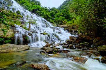 Waterfall in forest. Mae Ya Waterfall,Chiang mai, Thailand.